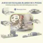 Juego de 4 Bloques de Espuma para Niños de Psicomotricidad Tapizados en PU Escalar y Gatear 1-3 Años Gris Claro y Beige