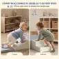 Juego de 4 Bloques de Espuma para Niños de Psicomotricidad Tapizados en PU Escalar y Gatear 1-3 Años Gris Claro y Beige