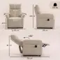 Sillón de Masaje con Calor Reclinación por Empuje 135° Reposapiés Reposabrazos Ajustables y 2 Bolsillos Beige Sillón de Masaje con Calor Reclinación por Empuje 135° Reposapiés Reposabrazos Ajustables y 2 Bolsillos Beige