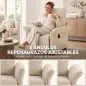 Sillón de Masaje con Calor Reclinación por Empuje 135° Reposapiés Reposabrazos Ajustables y 2 Bolsillos Beige Sillón de Masaje con Calor Reclinación por Empuje 135° Reposapiés Reposabrazos Ajustables y 2 Bolsillos Beige