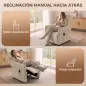 Sillón de Masaje con Calor Reclinación por Empuje 135° Reposapiés Reposabrazos Ajustables y 2 Bolsillos Beige Sillón de Masaje con Calor Reclinación por Empuje 135° Reposapiés Reposabrazos Ajustables y 2 Bolsillos Beige