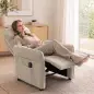 Sillón de Masaje con Calor Reclinación por Empuje 135° Reposapiés Reposabrazos Ajustables y 2 Bolsillos Beige Sillón de Masaje con Calor Reclinación por Empuje 135° Reposapiés Reposabrazos Ajustables y 2 Bolsillos Beige
