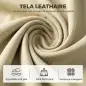 Silla Mecedora de Cuero Sintético con Bolsillos Laterales Patas de Madera Acolchado Grueso para Salón Dormitorio Beige