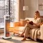 Calefactor Eléctrico de Cerámica con Termostato Regulable 4 Modos Panel Táctil Mando a Distancia Blanco