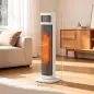 Calefactor Eléctrico de Cerámica con Termostato Regulable 4 Modos Panel Táctil Mando a Distancia Blanco