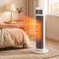 Calefactor Eléctrico de Cerámica con Termostato Regulable 4 Modos Panel Táctil Mando a Distancia Blanco