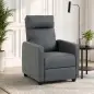 Sillón Relax Reclinable Manual hasta 155° Tapizado en PU Reposapiés Respaldo Alto Grueso y Asiento Amplio Gris