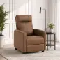 Sillón Relax Reclinable Manual hasta 155° Tapizado en PU Reposapiés Respaldo Alto Grueso y Asiento Amplio Marrón Oscuro