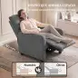 Sillón Relax Reclinable Manual hasta 155° de Tejido Efecto Lino Reposapiés Muelles Ensacados Acolchado Grueso Gris