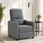 Sillón Relax Reclinable Manual hasta 155° de Tejido Efecto Lino Reposapiés Muelles Ensacados Acolchado Grueso Gris