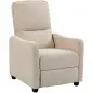 Sillón Relax Reclinable Manual hasta 155° de Tejido Efecto Lino Reposapiés Muelles Ensacados Acolchado Grueso Crema Sillón Relax Reclinable Manual hasta 155° de Tejido Efecto Lino Reposapiés Muelles Ensacados Acolchado Grueso Crema