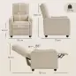 Sillón Relax Reclinable Manual hasta 155° de Tejido Efecto Lino Reposapiés Muelles Ensacados Acolchado Grueso Crema Sillón Relax Reclinable Manual hasta 155° de Tejido Efecto Lino Reposapiés Muelles Ensacados Acolchado Grueso Crema