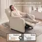 Sillón Relax Reclinable Manual hasta 155° de Tejido Efecto Lino Reposapiés Muelles Ensacados Acolchado Grueso Crema Sillón Relax Reclinable Manual hasta 155° de Tejido Efecto Lino Reposapiés Muelles Ensacados Acolchado Grueso Crema