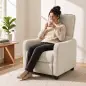 Sillón Relax Reclinable Manual hasta 155° de Tejido Efecto Lino Reposapiés Muelles Ensacados Acolchado Grueso Crema Sillón Relax Reclinable Manual hasta 155° de Tejido Efecto Lino Reposapiés Muelles Ensacados Acolchado Grueso Crema