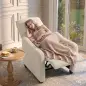 Sillón Relax Reclinable Manual hasta 155° de Tejido Efecto Lino Reposapiés Muelles Ensacados Acolchado Grueso Crema Sillón Relax Reclinable Manual hasta 155° de Tejido Efecto Lino Reposapiés Muelles Ensacados Acolchado Grueso Crema