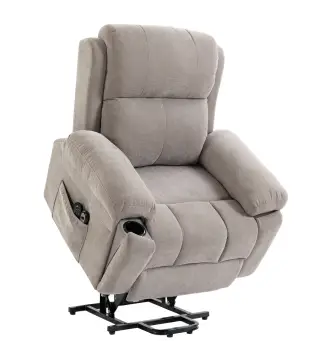 Sillón Relax Reclinable Eléctrico Levanta Personas Masaje Vibratorio y Calor Asiento Muelles Mando Portavasos Bolsillos
