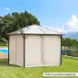 4 Paredes Laterales para Cenador 302x205 cm con 40 Ganchos y Anillos en C para Pérgola Gazebo Beige