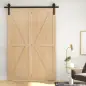 5FT/152CM Herrajes para Puerta Corredera Plegable para 2 Puertas con Riel para Granero Negro