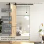 5FT/152CM Herrajes para Puerta Corredera Plegable para 2 Puertas con Riel para Granero Negro