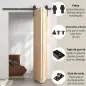 5FT/152CM Herrajes para Puerta Corredera Plegable para 2 Puertas con Riel para Granero Negro
