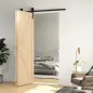 5FT/152CM Herrajes para Puerta Corredera Plegable para 2 Puertas con Riel para Granero Negro