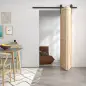 5FT/152CM Herrajes para Puerta Corredera Plegable para 2 Puertas con Riel para Granero Negro