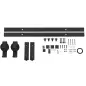 5FT/152CM Herrajes para Puerta Corredera Plegable para 2 Puertas con Riel para Granero Negro