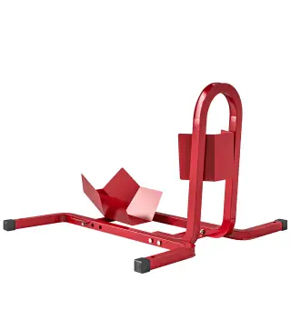 Caballete de Moto Delantera Soporte para Rueda Delantera de Moto Ajustable en 3 Niveles 60x55x43 cm Rojo