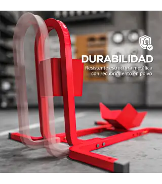 Caballete de Moto Delantera Soporte para Rueda Delantera de Moto Ajustable en 3 Niveles 60x55x43 cm Rojo