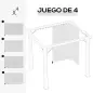 4 Paredes Laterales para Cenador 302x205 cm con 40 Ganchos y Anillos en C para Pérgola Gazebo Beige