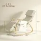 Silla Mecedora con Reposapiés Ajustable en 5 Posiciones Bolsillo Lateral Reposabrazos de Madera Reposacabezas Crema Silla Mecedora con Reposapiés Ajustable en 5 Posiciones Bolsillo Lateral Reposabrazos de Madera Reposacabezas Crema