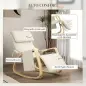 Silla Mecedora con Reposapiés Ajustable en 5 Posiciones Bolsillo Lateral Reposabrazos de Madera Reposacabezas Crema Silla Mecedora con Reposapiés Ajustable en 5 Posiciones Bolsillo Lateral Reposabrazos de Madera Reposacabezas Crema