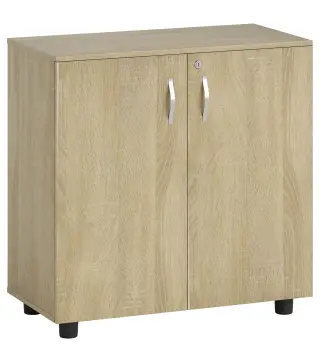 Archivador de Oficina con 2 Puertas Cerradura Estantes para Sala de Estar Estudio 80x40x80 cm Roble