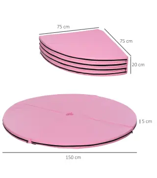 Colchoneta Pole Dance Plegable Portátil Alfombra de Pole Dance Ø150x5 cm para Casa Gimnasio Entrenamiento Danza Rosa