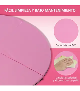 Colchoneta Pole Dance Plegable Portátil Alfombra de Pole Dance Ø150x5 cm para Casa Gimnasio Entrenamiento Danza Rosa
