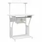 Mesa Escritorio de Ordenador Móvil con Bandeja para Teclado Estante para CPU Estantes y Ruedas 80x50x130 cm Blanco