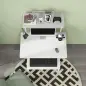 Mesa Escritorio de Ordenador Móvil con Bandeja para Teclado Estante para CPU Estantes y Ruedas 80x50x130 cm Blanco