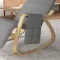 Silla Mecedora con Reposapiés Ajustable en 5 Posiciones Bolsillo Lateral Reposabrazos de Madera Reposacabezas Gris Silla Mecedora con Reposapiés Ajustable en 5 Posiciones Bolsillo Lateral Reposabrazos de Madera Reposacabezas Gris