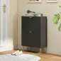 Zapatero Estrecho con 2 Puertas Acanaladas con Estantes Ajustables para 12 Pares de Zapatos 60x24x91,5 cm Negro Zapatero Estrecho con 2 Puertas Acanaladas con Estantes Ajustables para 12 Pares de Zapatos 60x24x91,5 cm Negro
