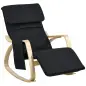 Silla Mecedora con Reposapiés Ajustable en 5 Posiciones Bolsillo Lateral Reposabrazos de Madera Reposacabezas Negro Silla Mecedora con Reposapiés Ajustable en 5 Posiciones Bolsillo Lateral Reposabrazos de Madera Reposacabezas Negro
