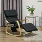 Silla Mecedora con Reposapiés Ajustable en 5 Posiciones Bolsillo Lateral Reposabrazos de Madera Reposacabezas Negro Silla Mecedora con Reposapiés Ajustable en 5 Posiciones Bolsillo Lateral Reposabrazos de Madera Reposacabezas Negro