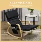 Silla Mecedora con Reposapiés Ajustable en 5 Posiciones Bolsillo Lateral Reposabrazos de Madera Reposacabezas Negro Silla Mecedora con Reposapiés Ajustable en 5 Posiciones Bolsillo Lateral Reposabrazos de Madera Reposacabezas Negro