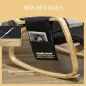 Silla Mecedora con Reposapiés Ajustable en 5 Posiciones Bolsillo Lateral Reposabrazos de Madera Reposacabezas Negro Silla Mecedora con Reposapiés Ajustable en 5 Posiciones Bolsillo Lateral Reposabrazos de Madera Reposacabezas Negro