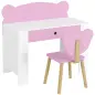 Escritorio Infantil con Silla en Forma de Osito con Cajón para Leer y Estudiar Mesa 80x41x74,5 cm y Silla 32,5x38x59 cm Escritorio Infantil con Silla en Forma de Osito con Cajón para Leer y Estudiar Mesa 80x41x74,5 cm y Silla 32,5x38x59 cm