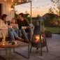 Brasero de Exterior con Chimenea Cónica 41x40,5x97 cm Acero al Carbono con Malla Protectora para Patio Terraza Negro