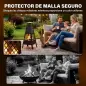 Brasero de Exterior con Chimenea Cónica 41x40,5x97 cm Acero al Carbono con Malla Protectora para Patio Terraza Negro