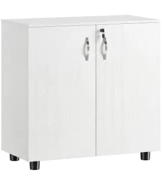 Archivador de Oficina con 2 Puertas Cerradura Estantes para Sala de Estar Estudio 80x40x80 cm Blanco