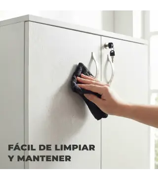 Archivador de Oficina con 2 Puertas Cerradura Estantes para Sala de Estar Estudio 80x40x80 cm Blanco