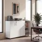 Archivador de Oficina con 2 Puertas Cerradura Estantes para Sala de Estar Estudio 80x40x80 cm Blanco Archivador de Oficina con 2 Puertas Cerradura Estantes para Sala de Estar Estudio 80x40x80 cm Blanco