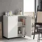 Archivador de Oficina con 2 Puertas Cerradura Estantes para Sala de Estar Estudio 80x40x80 cm Blanco Archivador de Oficina con 2 Puertas Cerradura Estantes para Sala de Estar Estudio 80x40x80 cm Blanco